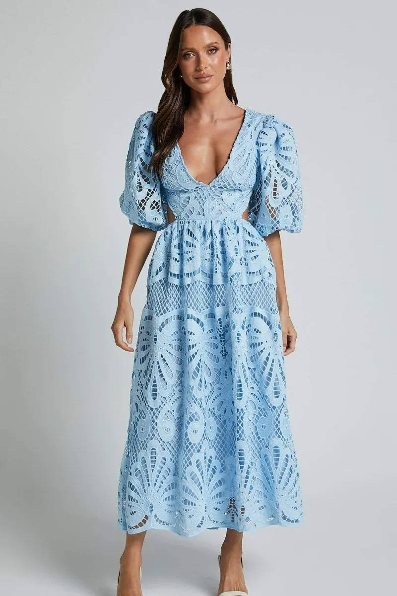 Modin Mode - Midikleid mit floraler Spitzenpracht