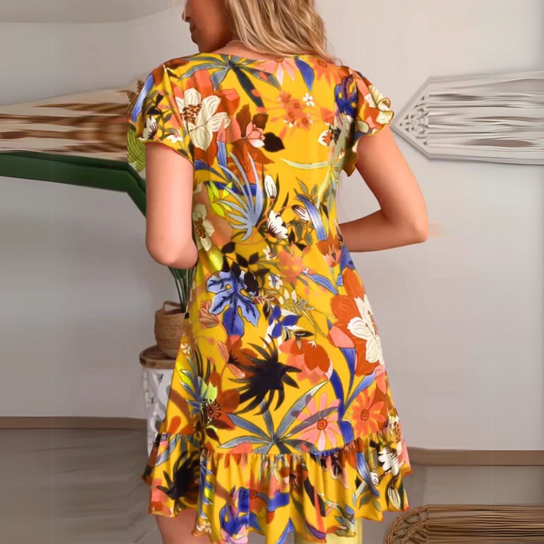 Modin Mode - Bertina Blumenprint-Kleid mit Volants