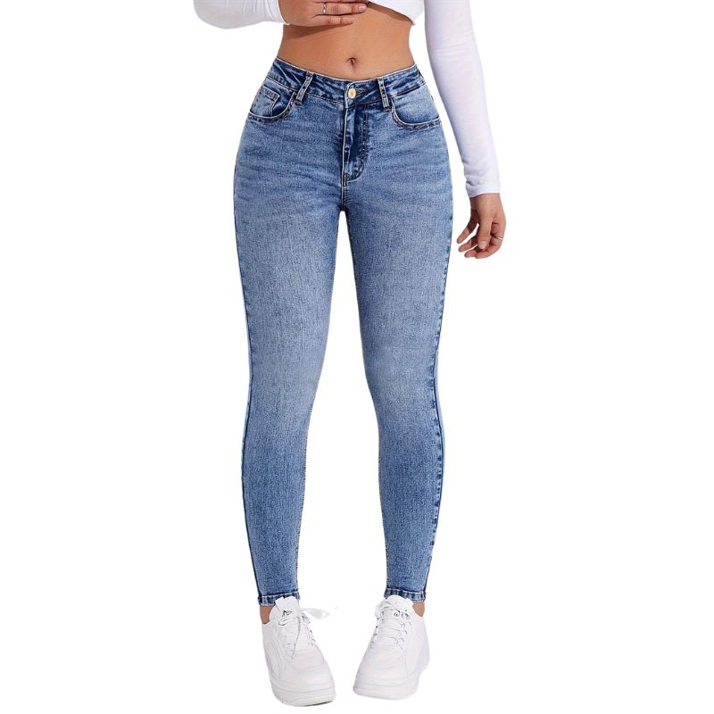 Hochtaillierte Stretch-Jeans für Frauen