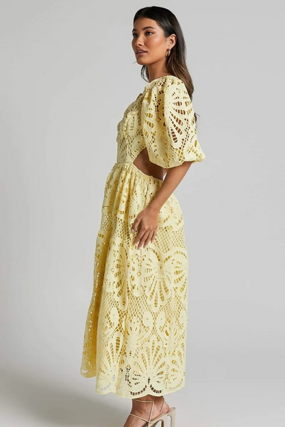 Modin Mode - Midikleid mit floraler Spitzenpracht