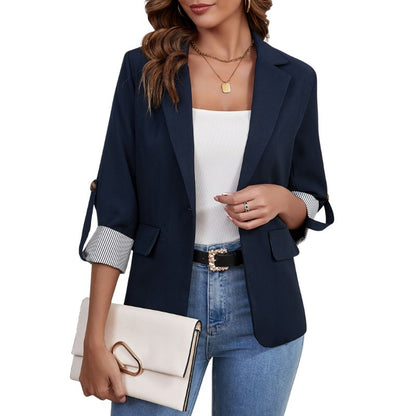 Damen Blazer mit Hochkrempelbaren Ärmeln