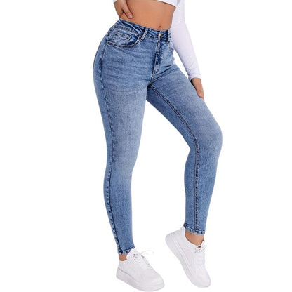 Hochtaillierte Stretch-Jeans für Frauen