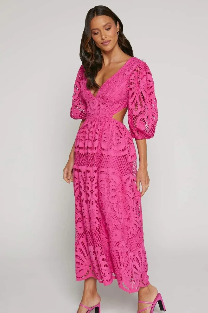 Modin Mode - Midikleid mit floraler Spitzenpracht